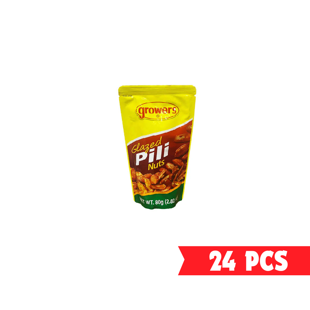 GROWERS GLAZED PILI NUTS 24 X 80 GM