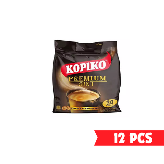 KOPIKO 3-IN-1 PREMIUM COFFEE 12 BAGS X 30 SACHETS X 21.2 OZ