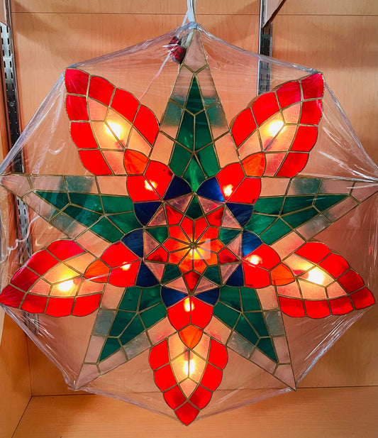 CAPIZ PAROL 31" WITH LIGHTS - Double Star