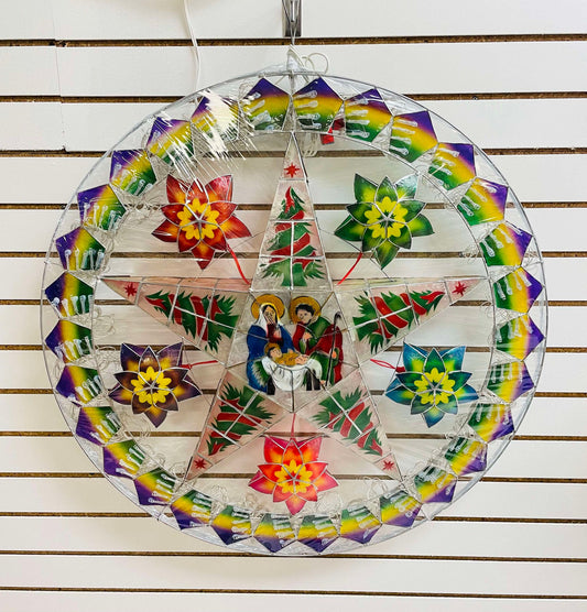 CAPIZ PAROL 31" WITH LIGHTS - HOLY FAMILY 2